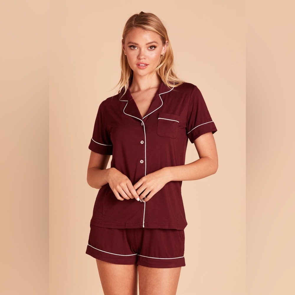 Birdy Grey Jonny Pajama Sets in Cabernet - Picture 2 of 5